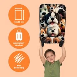 NoBoringSuitcases.com® Koffer - Hond - Dieren - Design - Bruin - Trolley Op Wieltjes - Handbagagekoffer - Past Binnen 55x40x20 Cm En 55x35x25 Cm - Reiskoffers - Fotokoffer -Reizen Verkoopwinkel 1200x1200 313