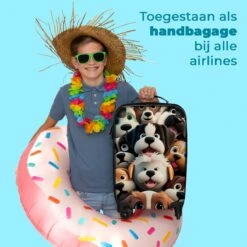 NoBoringSuitcases.com® Koffer - Hond - Dieren - Design - Bruin - Trolley Op Wieltjes - Handbagagekoffer - Past Binnen 55x40x20 Cm En 55x35x25 Cm - Reiskoffers - Fotokoffer -Reizen Verkoopwinkel 1200x1200 315