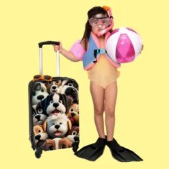NoBoringSuitcases.com® Koffer - Hond - Dieren - Design - Bruin - Trolley Op Wieltjes - Handbagagekoffer - Past Binnen 55x40x20 Cm En 55x35x25 Cm - Reiskoffers - Fotokoffer -Reizen Verkoopwinkel 1200x1200 316
