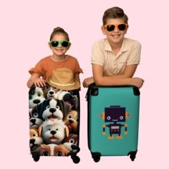 NoBoringSuitcases.com® Koffer - Hond - Dieren - Design - Bruin - Trolley Op Wieltjes - Handbagagekoffer - Past Binnen 55x40x20 Cm En 55x35x25 Cm - Reiskoffers - Fotokoffer -Reizen Verkoopwinkel 1200x1200 317