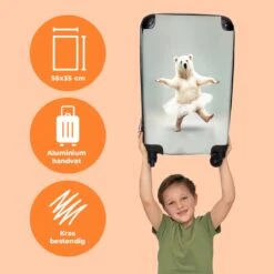 NoBoringSuitcases.com® Koffer - IJsbeer - Rok - Wit - Portret - Dieren - Trolley Op Wieltjes - Reiskoffer - Past Binnen 55x40x20 Cm En 55x35x25 Cm - Fotokoffer -Reizen Verkoopwinkel 1200x1200 321