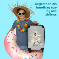 NoBoringSuitcases.com® Koffer - IJsbeer - Rok - Wit - Portret - Dieren - Trolley Op Wieltjes - Reiskoffer - Past Binnen 55x40x20 Cm En 55x35x25 Cm - Fotokoffer -Reizen Verkoopwinkel 1200x1200 323