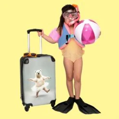 NoBoringSuitcases.com® Koffer - IJsbeer - Rok - Wit - Portret - Dieren - Trolley Op Wieltjes - Reiskoffer - Past Binnen 55x40x20 Cm En 55x35x25 Cm - Fotokoffer -Reizen Verkoopwinkel 1200x1200 324