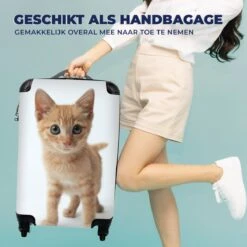 MuchoWow® Koffer - Kat - Rood - Kitten - Meisjes - Kinderen - Jongens - Kindje - Past Binnen 55x40x20 Cm En 55x35x25 Cm - Handbagage - Trolley - Fotokoffer - Cabin Size - Print -Reizen Verkoopwinkel 1200x1200 328