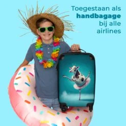 NoBoringSuitcases.com® Koffer - Koe - Ballet - Rok - Portret - Dieren - Trolley Op Wieltjes - Handbagagekoffer - Past Binnen 55x40x20 Cm En 55x35x25 Cm - Reiskoffer -Reizen Verkoopwinkel 1200x1200 345