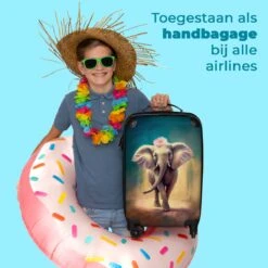 NoBoringSuitcases.com® Koffer - Handbagage Trolley - Olifant - Verf - Bloemen - Portret - Abstract - Reiskoffer Met Wielen - Past Binnen 55x40x20 Cm En 55x35x25 Cm - Koffertje - Fotokoffer -Reizen Verkoopwinkel 1200x1200 398