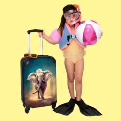NoBoringSuitcases.com® Koffer - Handbagage Trolley - Olifant - Verf - Bloemen - Portret - Abstract - Reiskoffer Met Wielen - Past Binnen 55x40x20 Cm En 55x35x25 Cm - Koffertje - Fotokoffer -Reizen Verkoopwinkel 1200x1200 399