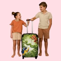 NoBoringSuitcases.com® Koffer Groot - Jungle - Dieren - Groen - Kinderen - Trolley Koffer Met TSA-slot - Met Wielen - 90 Liter - Reiskoffer - 66 Cm -Reizen Verkoopwinkel 1200x1200 431