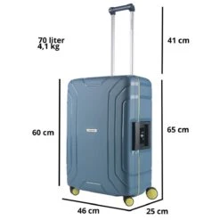 CarryOn Steward TSA Reiskoffer - 65cm Trolley Met Kliksloten - Dubbele Wielen - Blauw 18 CarryOn Steward TSA Reiskoffer - 65cm Trolley Met Kliksloten - Dubbele Wielen - Blauw -Reizen Verkoopwinkel 1200x1200 458