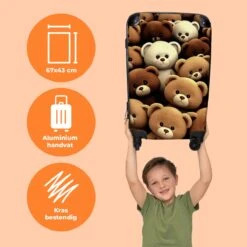 NoBoringSuitcases.com® Koffer Groot - Teddybeer - Knuffel - Bruin - Beer - Trolley Koffer Met TSA-slot - Met Wielen - 90 Liter - Reiskoffer - 66 Cm -Reizen Verkoopwinkel 1200x1200 546