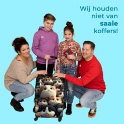 NoBoringSuitcases.com® Koffer Groot - Kat - Huisdieren - Poes - Bruin - Grijs - Trolley Koffer Met TSA-slot - Met Wielen - 90 Liter - Reiskoffer - 66 Cm -Reizen Verkoopwinkel 1200x1200 788