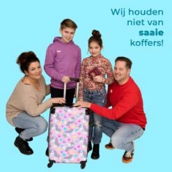 NoBoringSuitcases.com® Koffer Groot - Eenhoorn - Meisje - Patroon - Hartje - Trolley Koffer Met TSA-slot - Met Wielen - 90 Liter - Reiskoffer - 66 Cm -Reizen Verkoopwinkel 1200x1200 809