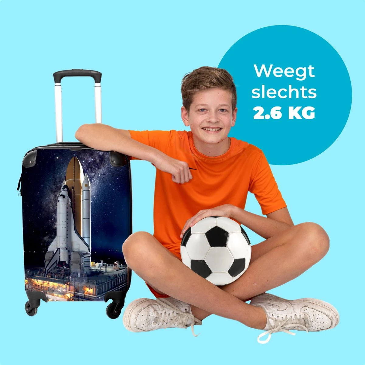 NoBoringSuitcases.com® Koffer - Ruimte - Spaceshuttle - Raket - Jongens - Past Binnen 55x40x20 Cm En 55x35x25 Cm - Handbagage - Trolley - Fotokoffer - Cabin Size - Print 2 NoBoringSuitcases.com® Koffer - Ruimte - Spaceshuttle - Raket - Jongens - Past Binnen 55x40x20 Cm En 55x35x25 Cm - Handbagage - Trolley - Fotokoffer - Cabin Size - Print - Afbeelding 2