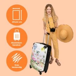 NoBoringSuitcases.com® Koffer Groot - Eenhoorn - Luchtballon - Meisjes - Regenboog - Trolley Koffer Met TSA-slot - Met Wielen - 90 Liter - Reiskoffer - 66 Cm -Reizen Verkoopwinkel 1200x1200 822