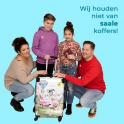 NoBoringSuitcases.com® Koffer Groot - Eenhoorn - Luchtballon - Meisjes - Regenboog - Trolley Koffer Met TSA-slot - Met Wielen - 90 Liter - Reiskoffer - 66 Cm -Reizen Verkoopwinkel 1200x1200 824