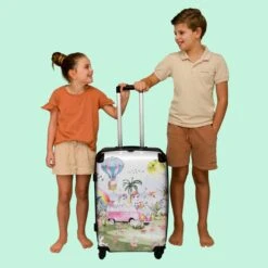 NoBoringSuitcases.com® Koffer Groot - Eenhoorn - Luchtballon - Meisjes - Regenboog - Trolley Koffer Met TSA-slot - Met Wielen - 90 Liter - Reiskoffer - 66 Cm -Reizen Verkoopwinkel 1200x1200 826