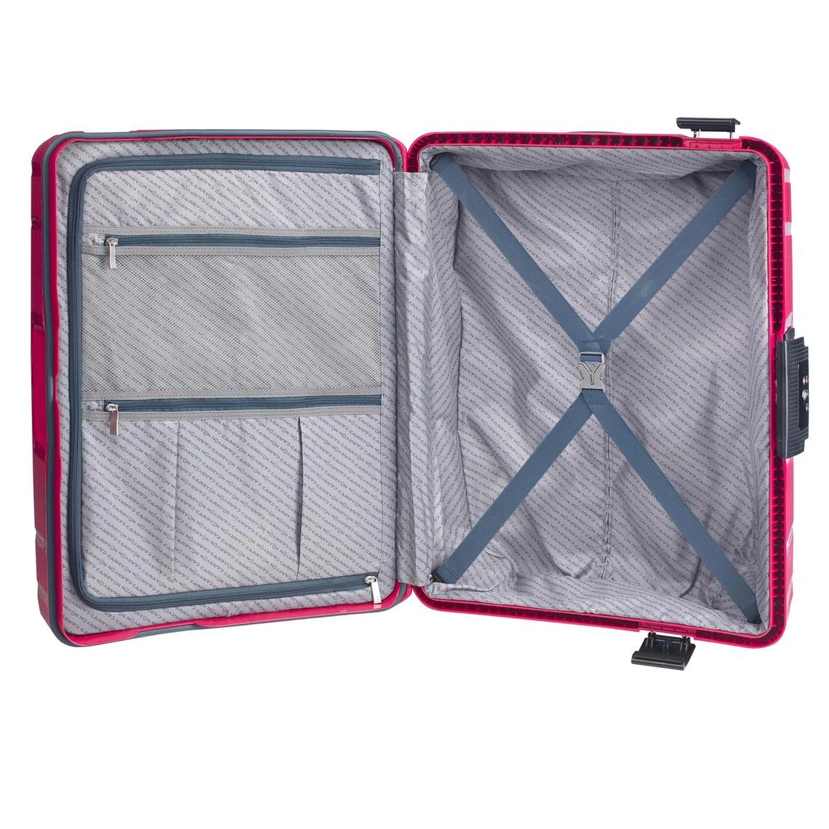 CarryOn Steward Kofferset - 2-delige TSA Trolleyset Met Kliksloten - Dubbele Wielen - Rood 4 CarryOn Steward Kofferset - 2-delige TSA Trolleyset Met Kliksloten - Dubbele Wielen - Rood - Afbeelding 4