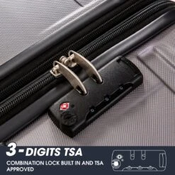 Merax 3-delig Kofferset Met TSA Slot - Trolleyset ABS 40L, 70L & 110 Liter - Grijs -Reizen Verkoopwinkel 1200x1200 901