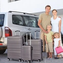 Merax 3-delig Kofferset Met TSA Slot - Trolleyset ABS 40L, 70L & 110 Liter - Grijs -Reizen Verkoopwinkel 1200x1200 903