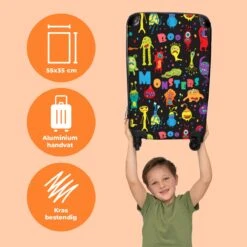 NoBoringSuitcases.com® Koffer - Monster - Kleuren - Kinderen - Ruimte - Past Binnen 55x40x20 Cm En 55x35x25 Cm - Handbagage - Trolley - Fotokoffer - Cabin Size - Print -Reizen Verkoopwinkel 1200x1200 95