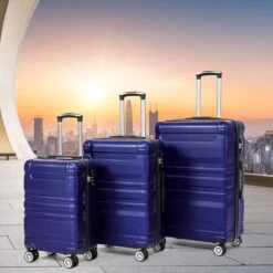 Merax 3-delig Kofferset Met TSA Slot - Trolleyset ABS 40L, 70L & 110 Liter - Blauw -Reizen Verkoopwinkel 1200x1200 969