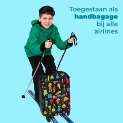 NoBoringSuitcases.com® Koffer - Monster - Kleuren - Kinderen - Ruimte - Past Binnen 55x40x20 Cm En 55x35x25 Cm - Handbagage - Trolley - Fotokoffer - Cabin Size - Print -Reizen Verkoopwinkel 1200x1200 97