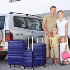 Merax 3-delig Kofferset Met TSA Slot - Trolleyset ABS 40L, 70L & 110 Liter - Blauw -Reizen Verkoopwinkel 1200x1200 970