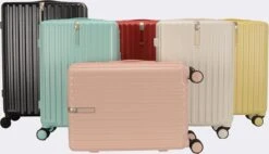 TOP AA Reis Kofferset - Trolleyset 3-delig Met TSA Slot Aluminum Frame, Kleine Cabine En Groot, ABS Luggage, (20+24+28 Inches 3 Pc Set), Roze/pink -Reizen Verkoopwinkel 1200x689