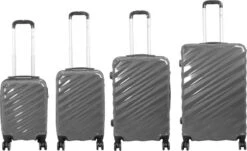 Monopol - Messina - Reiskofferset 4delig! - Hoog Kwaliteit Polycarbonaat - Antraciet- Set / 221 Liter! -Reizen Verkoopwinkel 1200x734