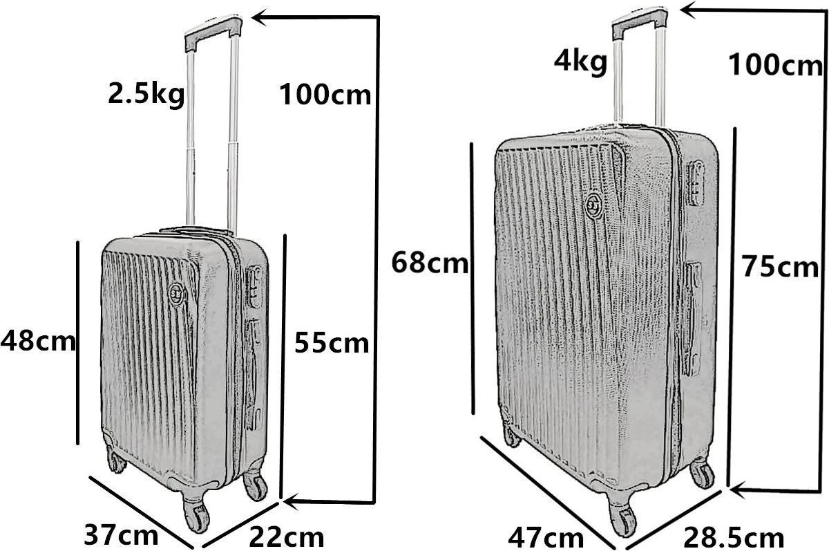 SB - Travelbags Kofferset - 2 Delige -Zwart - 75cm/55cm 4 SB - Travelbags Kofferset - 2 Delige -Zwart - 75cm/55cm - Afbeelding 4