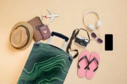 MuchoWow® Koffer - Marmer - Groen - Lijn - Past Binnen 55x40x20 Cm En 55x35x25 Cm - Handbagage - Trolley - Fotokoffer - Cabin Size - Print -Reizen Verkoopwinkel 1200x800 16