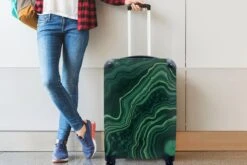 MuchoWow® Koffer - Marmer - Groen - Lijn - Past Binnen 55x40x20 Cm En 55x35x25 Cm - Handbagage - Trolley - Fotokoffer - Cabin Size - Print -Reizen Verkoopwinkel 1200x800 17