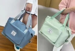 Merkloos Opvouwbare Handbagage Reistas – Opvouwbaar Tot 28 X 18 Cm – Blauw -Reizen Verkoopwinkel 1200x813 2