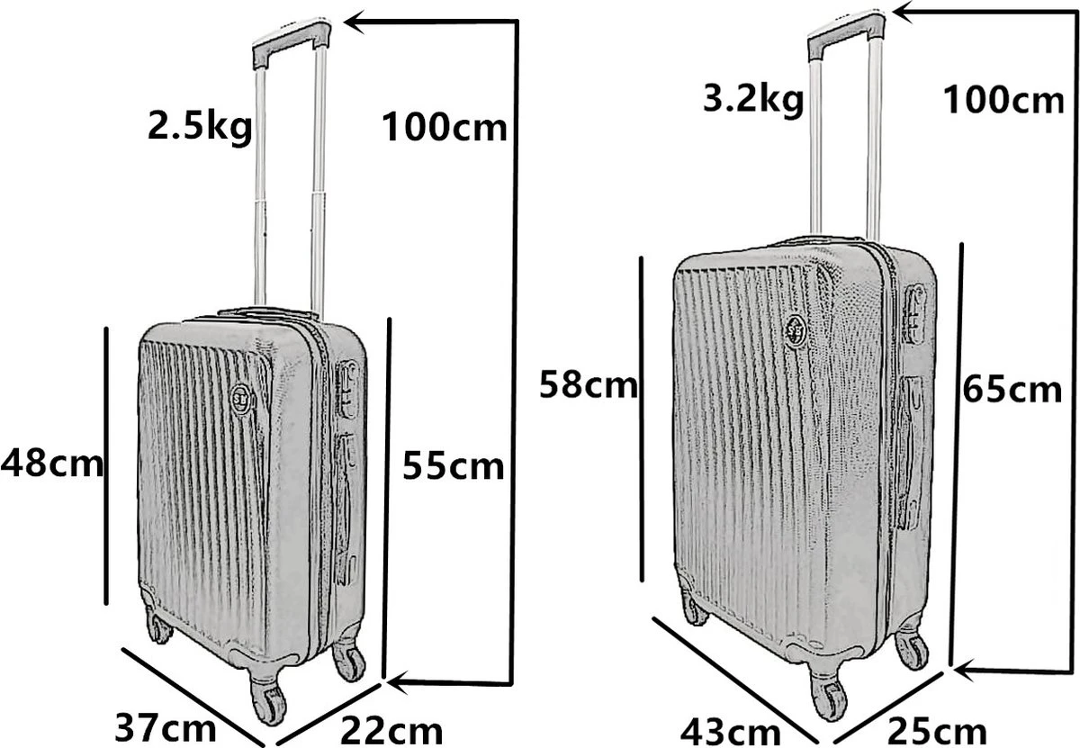 SB Travelbags Kofferset - 2 Delige -Zwart - 65cm/55cm 6 SB Travelbags Kofferset - 2 Delige -Zwart - 65cm/55cm - Afbeelding 6