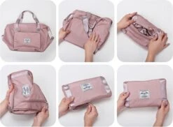 Merkloos Opvouwbare Handbagage Reistas – Opvouwbaar Tot 28 X 18 Cm – Blauw -Reizen Verkoopwinkel 1200x883