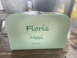 Merkloos Koffertje Karton Groen Maat L Met Eigen Opdruk - Met Naam -Reizen Verkoopwinkel 1200x899