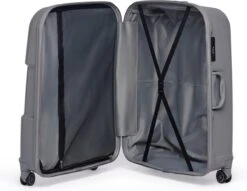 ©TROLLEYZ - Venice No.10 - Trolley - 55cm Met TSA Slot - Dubbele Wielen - 360° Spinners - 100% Polypropyleen - Handbagage Koffer In Silver Stone -Reizen Verkoopwinkel 1200x928