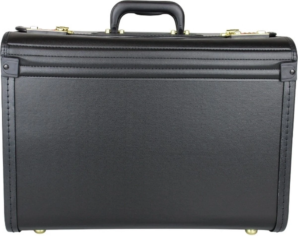 Pilotenkoffer Zonder Wiel - Kunstleer Zwart - Grote Piloten Koffer Met Laptopvak En Cijferslot - Kantoor Koffer - Werk Koffer 4 Pilotenkoffer Zonder Wiel - Kunstleer Zwart - Grote Piloten Koffer Met Laptopvak En Cijferslot - Kantoor Koffer - Werk Koffer - Afbeelding 4