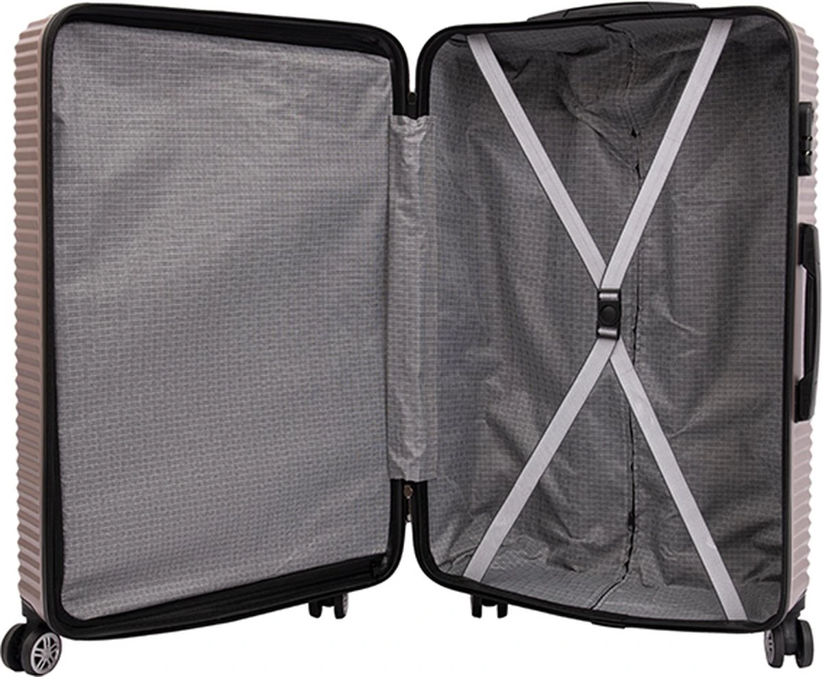 Tobeyz - Kofferset - 3-delig Lichtbruin Handbagage - Verrijdbaar Op 4 Wielen - Stevig ABS - Lichtgewicht, Trolley 3 Tobeyz - Kofferset - 3-delig Lichtbruin Handbagage - Verrijdbaar Op 4 Wielen - Stevig ABS - Lichtgewicht, Trolley - Afbeelding 3