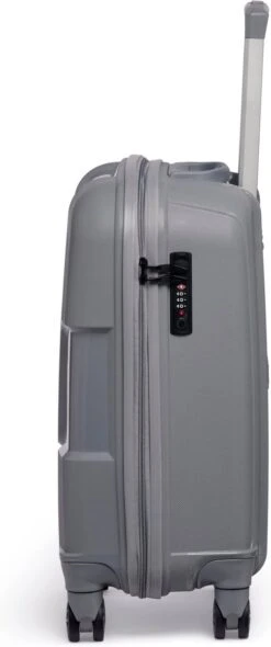 ©TROLLEYZ - Venice No.10 - Trolley - 55cm Met TSA Slot - Dubbele Wielen - 360° Spinners - 100% Polypropyleen - Handbagage Koffer In Silver Stone -Reizen Verkoopwinkel 502x1200