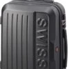 Swiss - Lausanne Handbagage Koffer 55x40x25 Cm - 4 Wielen - TSA-cijferslot - Zwart