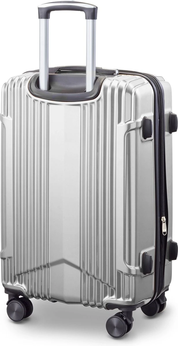 Tesla PC - Reiskoffer - 65 Cm - 4 Wielen - Zilver 2 Tesla PC - Reiskoffer - 65 Cm - 4 Wielen - Zilver - Afbeelding 2