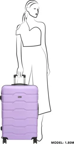 Beagles Originals Comfy Travel Grote Koffer - 74 Cm - Lila -Reizen Verkoopwinkel 624x1200 3