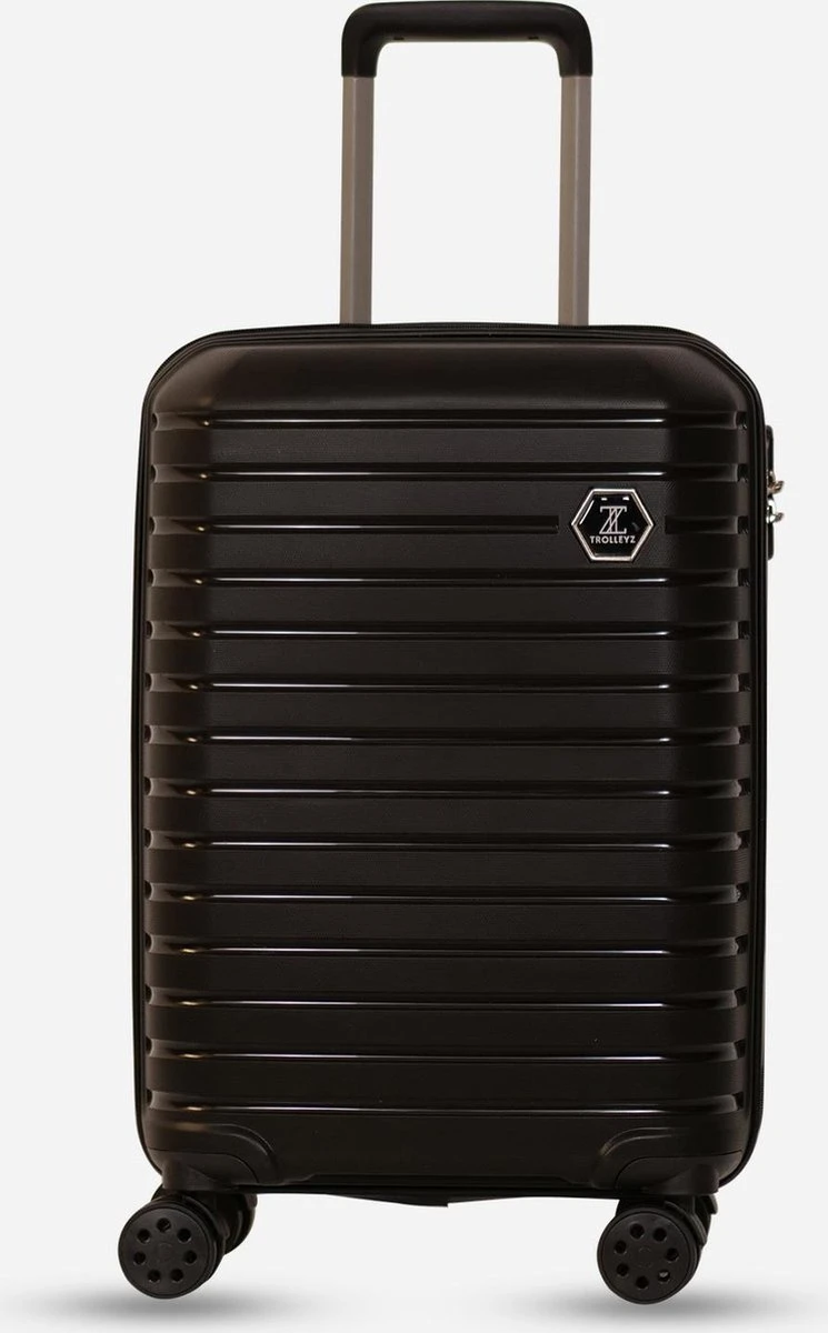 ©TROLLEYZ - Berlin No.11 - Trolley - 55cm Met Cijferslot - Dubbele Wielen - 360° Spinners - 100% Polypropyleen- Reiskoffer In Night Black 8 ©TROLLEYZ - Berlin No.11 - Trolley - 55cm Met Cijferslot - Dubbele Wielen - 360° Spinners - 100% Polypropyleen- Reiskoffer In Night Black - Afbeelding 8