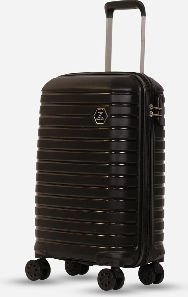 ©TROLLEYZ - Berlin No.11 - Trolley - 55cm Met Cijferslot - Dubbele Wielen - 360° Spinners - 100% Polypropyleen- Reiskoffer In Night Black 1 ©TROLLEYZ - Berlin No.11 - Trolley - 55cm Met Cijferslot - Dubbele Wielen - 360° Spinners - 100% Polypropyleen- Reiskoffer In Night Black