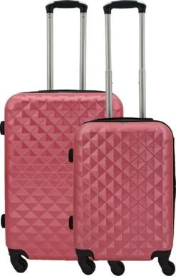 SB Travelbags Kofferset - 2 Delige 'Expandable' Koffer - Roze - 65cm/55cm