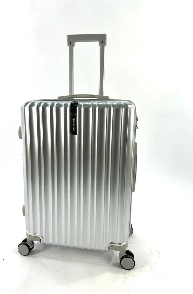 AATravel M Reiskoffer - Trolley ABS - Met Dubbele Wielen - 63 Cm - 66 Liter - Zilver 1 AATravel M Reiskoffer - Trolley ABS - Met Dubbele Wielen - 63 Cm - 66 Liter - Zilver