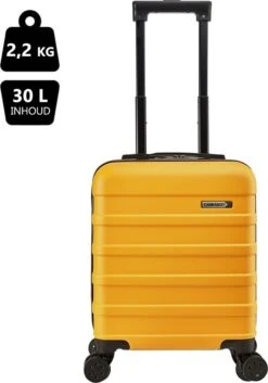 CabinMax Handbagage Koffer - Trolley 30L - Harde Reiskoffer - 45x36x20cm - Lichtgewicht - Groot Capaciteit - Geel -Reizen Verkoopwinkel 840x1200