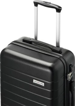 Swiss Alpine 2.0 - Handbagage Koffer - 55x35x20 Cm - 4 Wielen - Zwart -Reizen Verkoopwinkel 857x1200