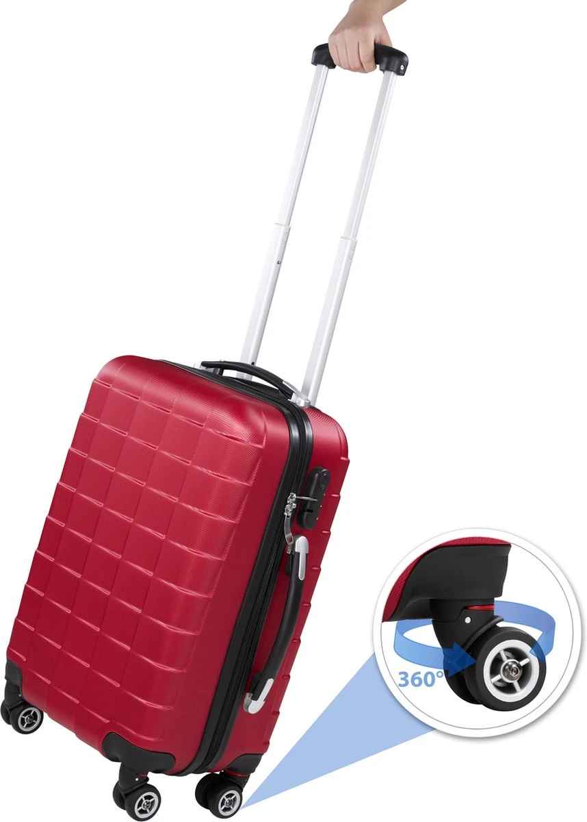 Tectake - Kofferset Trolleyset Reisset - 3-dlg Hardshell Wijnrood - 402670 3 Tectake - Kofferset Trolleyset Reisset - 3-dlg Hardshell Wijnrood - 402670 - Afbeelding 3